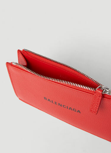 Balenciaga Logo Print Card Holder Red bal0151069