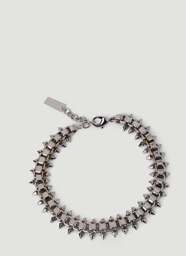 Saint Laurent Squares and Spikes Bracelet Silver sla0249249