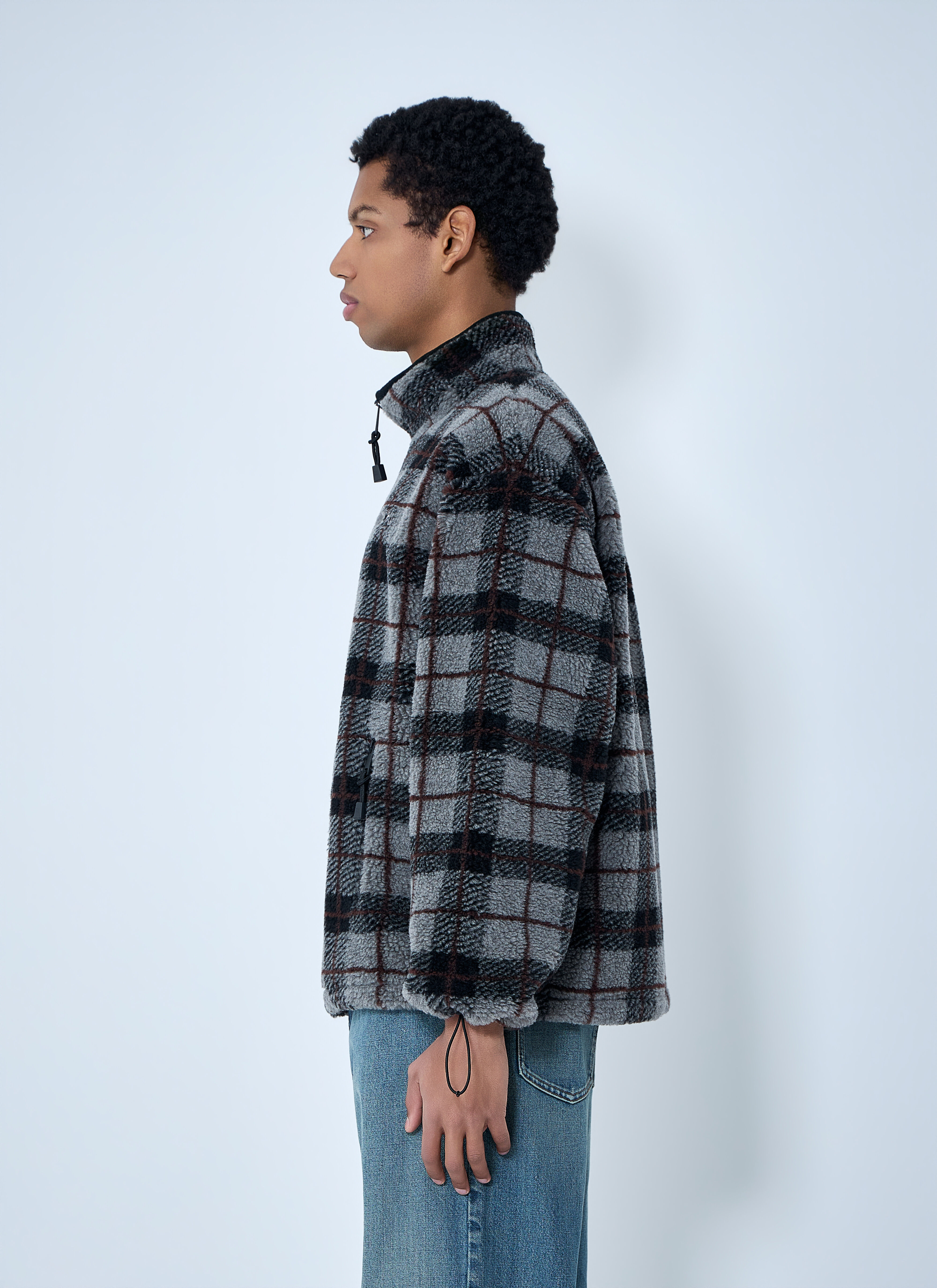 Miu Miu Women's' Checked Fleece Jacket in Black | LN-CC®