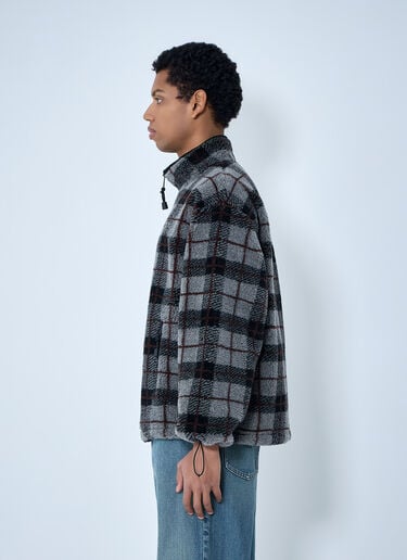 Miu Miu Checked Fleece Jacket Black miu0164001