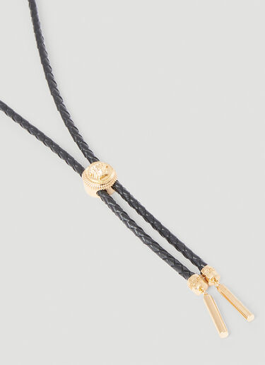 Braided Leather Medusa Necklace Versace Braided Leather Medusa Necklace Gold ver0153031