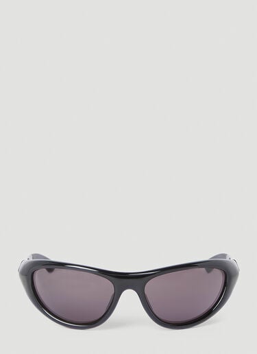 Bottega Veneta Oval Wrap Around Sunglasses Black bov0352006