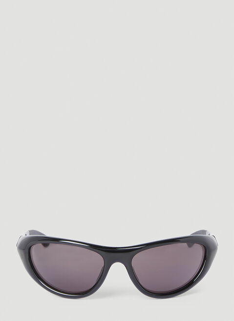 Gucci 타원형 랩 어라운드 선글라스 블랙 gus0254010