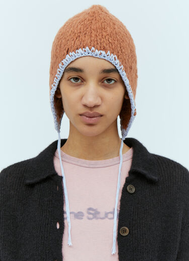 Self-Tie Knit Hat Acne Studios Self-Tie Knit Hat Brown acn0254041