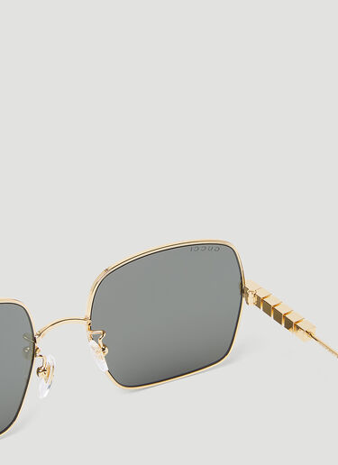 Gucci Lettering Square Sunglasses Gold gus0254007