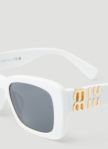 Miu Miu Glimpse Rectangular Sunglasses White lmu0253004