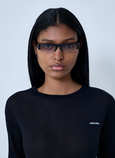 Rectangular Acetate Sunglasses Miu Miu Rectangular Acetate Sunglasses Black lmu0262005