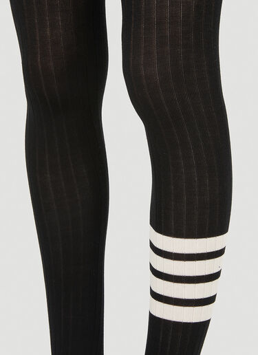 Opaque Ribbed Tights Thom Browne Opaque Ribbed Tights Black thb0248005