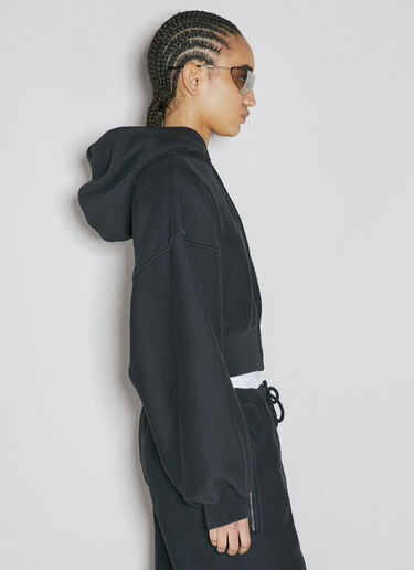 Alexander Wang Cropped Zip-Up Hooded Sweatshirt Black awg0255021