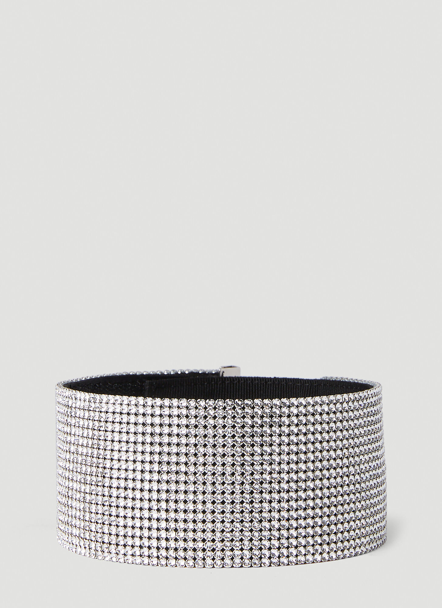 Dolce & Gabbana Wide Crystal Choker In Silver