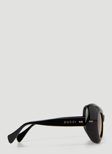 Gucci Curved Cat Eye Sunglasses Black guc0245246