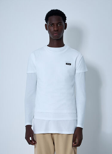 Miu Miu Set Of Three Logo Motif T-Shirts White miu0361001