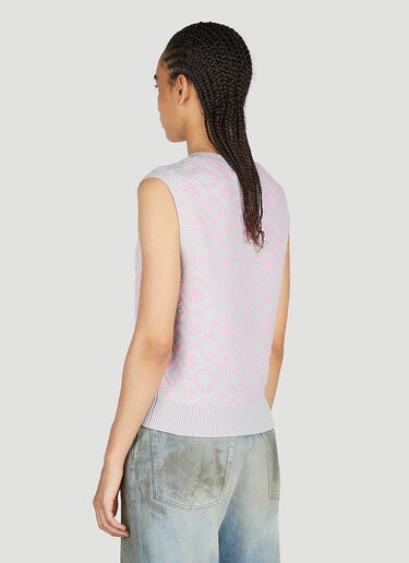 Acne Studios 다이아몬드 자카드 민소매 스웨터 라일락 acn0253010