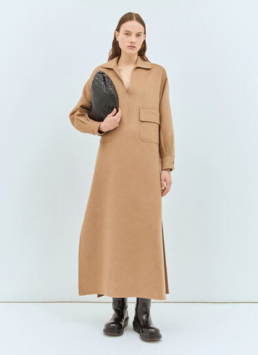 Long Camel Hair Caftan Dress Max Mara Long Camel Hair Caftan Dress Camel max0258036