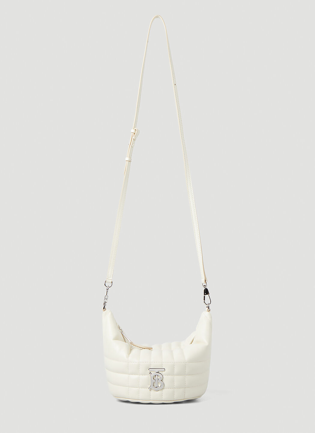 Burberry Women s Lola Quilted Crescent Shoulder Bag in White LN CC