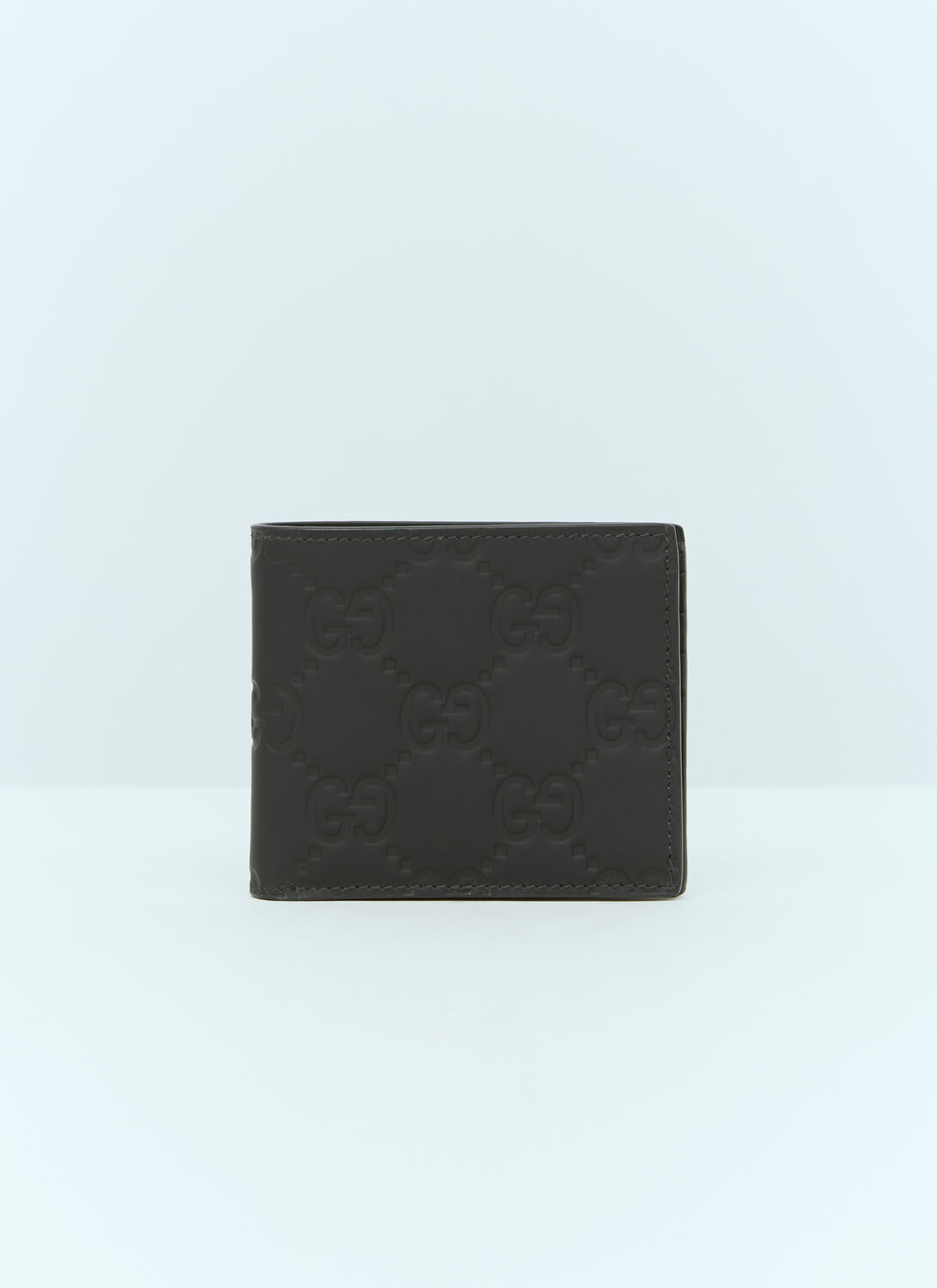 Gucci Gg Rubber Effect-bi-fold Wallet In Black