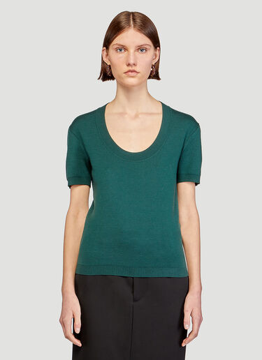 Bottega Veneta Cashmere-Blend Knitted Top Green bov0245013