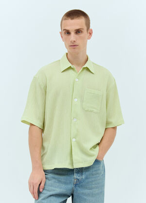 Stüssy Flat Bottom Crinkled Shirt Green sts0157005