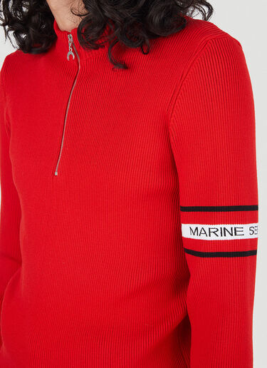 Marine Serre 하프 지퍼 스웨터 레드 mrs0146012