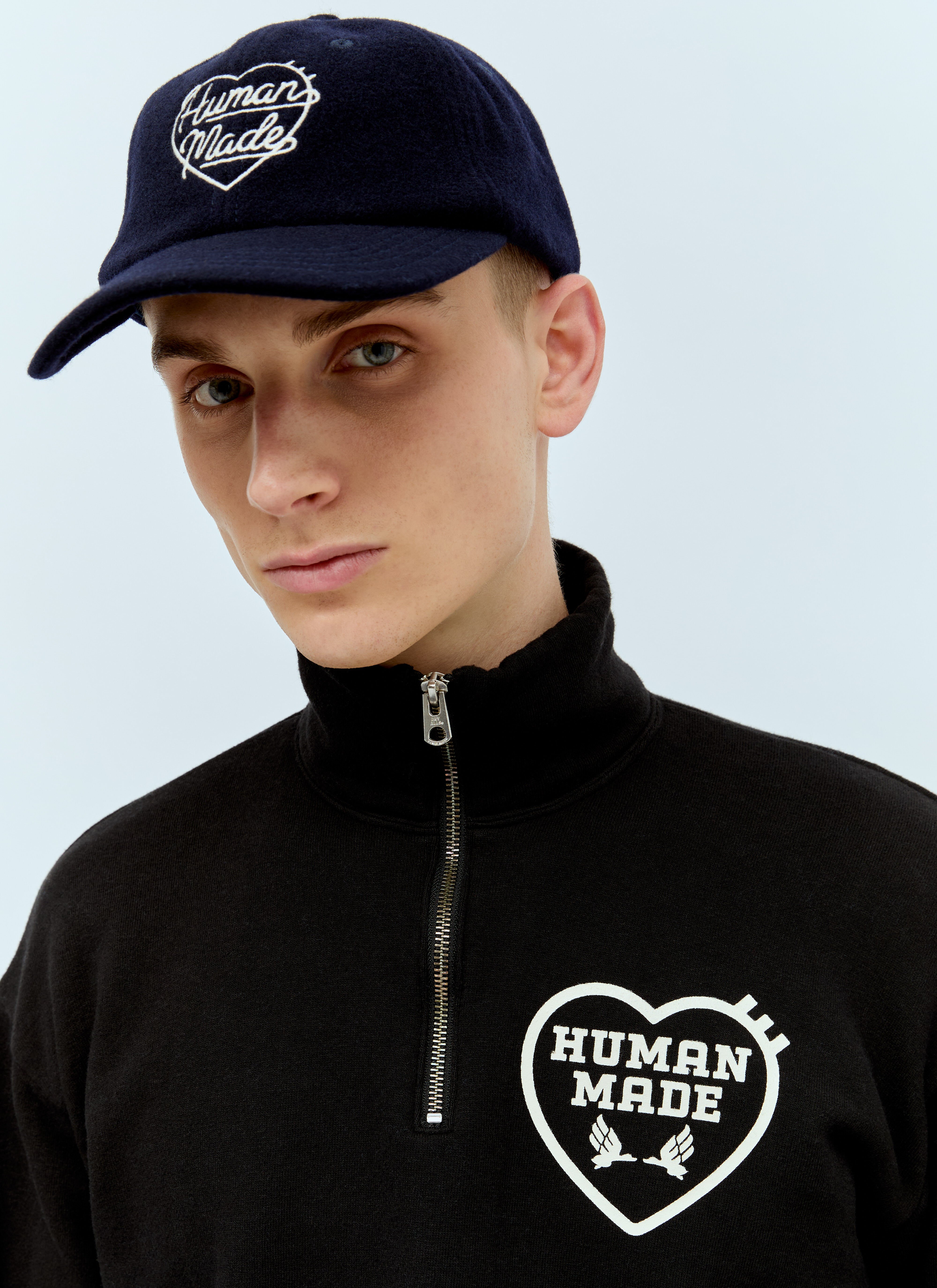 Human Made Men's' Military Half-Zip Sweatshirt in Black | LN-CC®