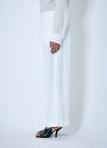 TOTEME Wide-Leg Trousers with Drawstring Waist White tot0264007