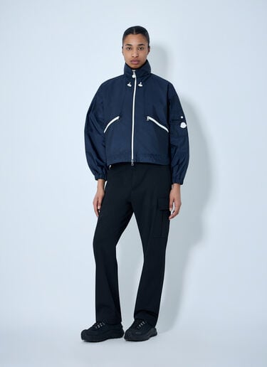 Moncler High-Neck Zip-Up Jacket Navy mon0264011
