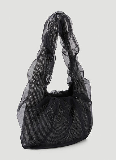 KARA Armpit Tulle Crystal Mesh Shoulder Bag Black kar0247003