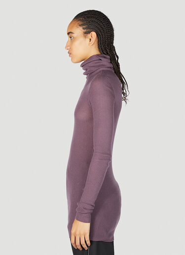 Rick Owens 골지 폴디드 넥 스웨터 퍼플 ric0253026