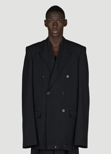 Balenciaga Deconstructed Double-Breasted Blazer Black bal0354001
