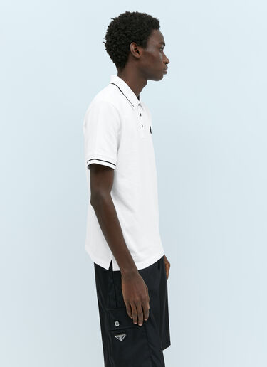 Moncler Logo Patch Polo Shirt White mon0155033