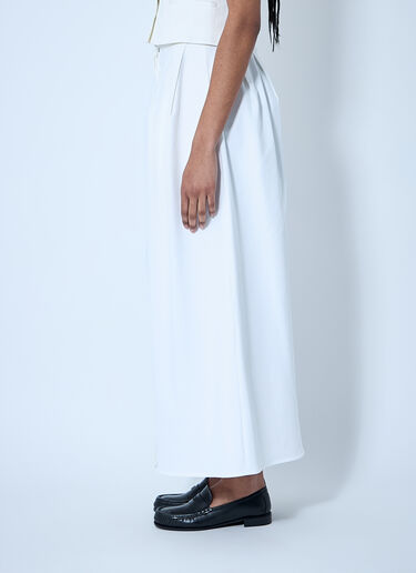 Max Mara Pleated Midi Skirt White max0260039