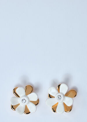 Marni Enameled Metal Flower Pop Earrings Black mni0259003