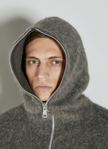Our Legacy Full Zip Hooded Cardigan Grey our0154007