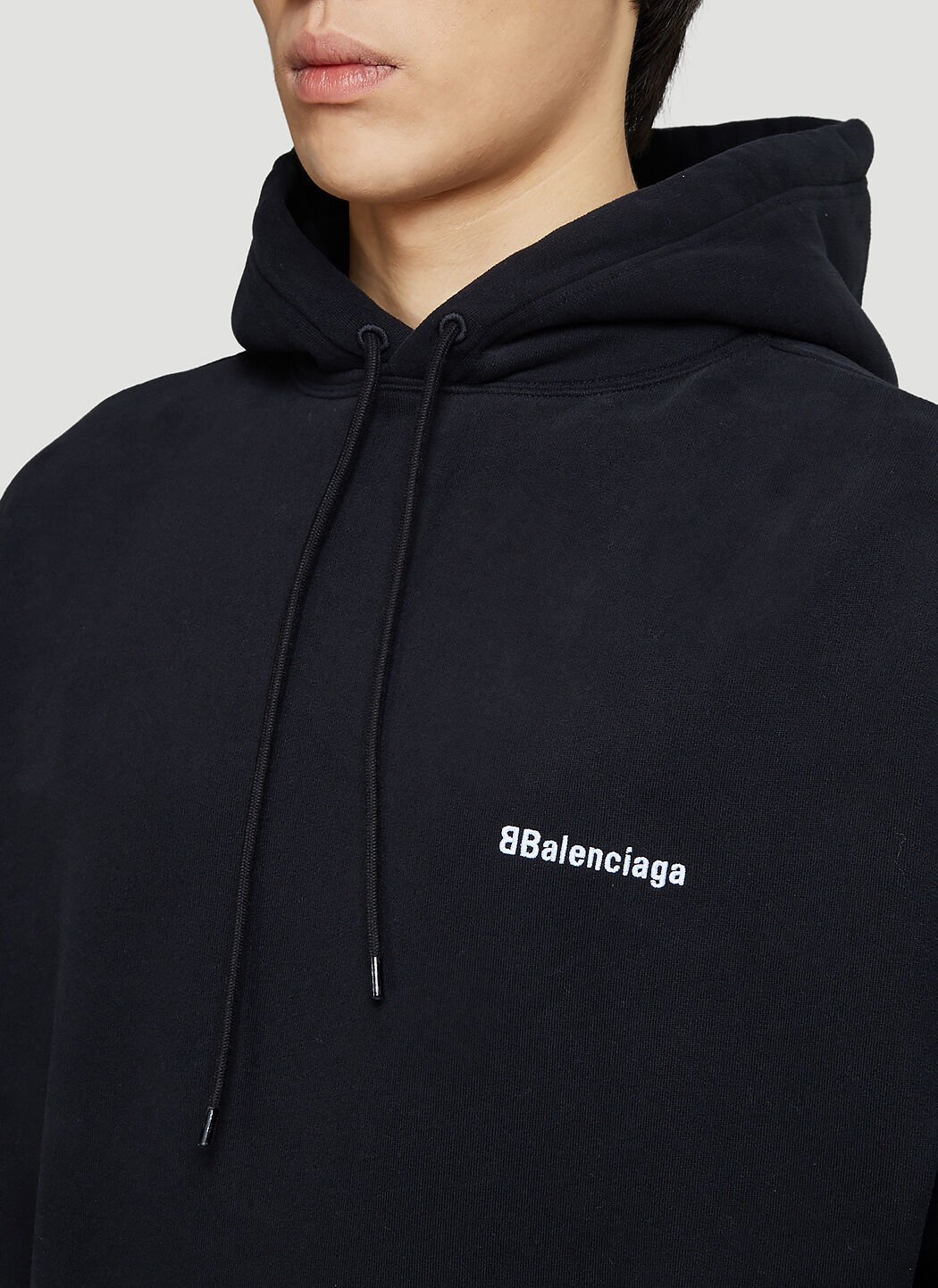 Balenciaga Logo Hooded Sweatshirt in Black LN CC