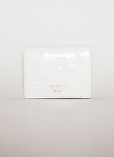 Flower Embossed Bi-Fold Wallet Prada Flower Embossed Bi-Fold Wallet White pra0254053