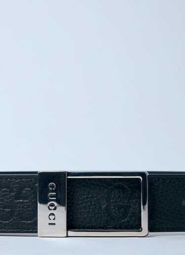 Gucci Rectangular Logo Engraved Belt Black guc0159088