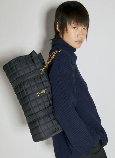Saint Laurent Gloria Quilted Shoulder Bag Black sla0253146