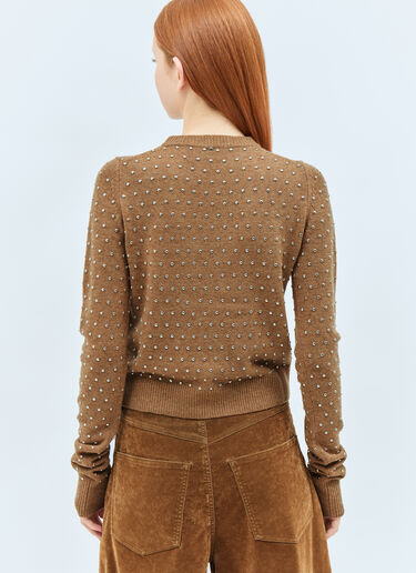 Sportmax Studded Wool-Blend Sweater Brown spx0258004