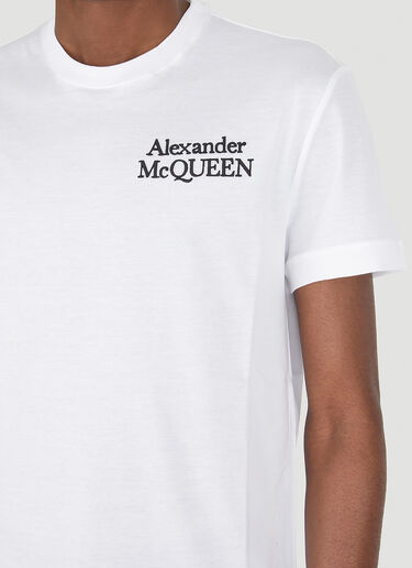 Alexander McQueen 로고 프린트 티셔츠 화이트 amq0147008