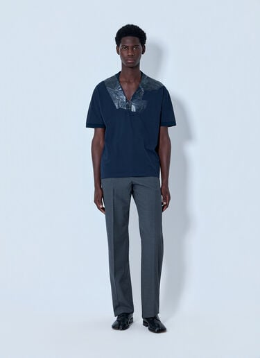 Maison Margiela V-Neck Panel T-Shirt Blue mla0164104