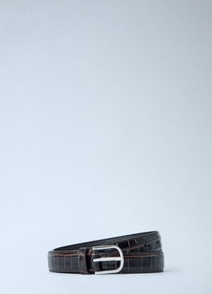 Toteme Slim Croco-Embossed Belt Black tot0265071