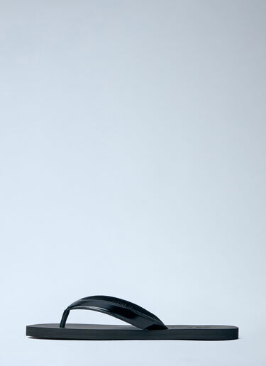 Prada Logo-Embossed Leather Flip-Flop Sandals Black pra0164021