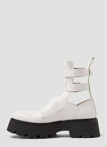 Alexander McQueen Buckle Fastening Ankle Boots White amq0248023