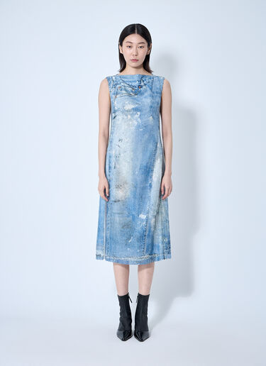Acne Studios Printed Sequin Midi Dress Blue acn0259025