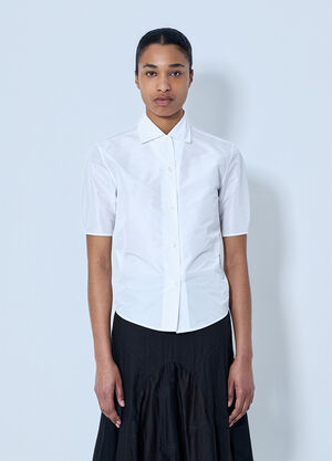 Jil Sander Short Sleeve Cotton Poplin Shirt White jil0264032