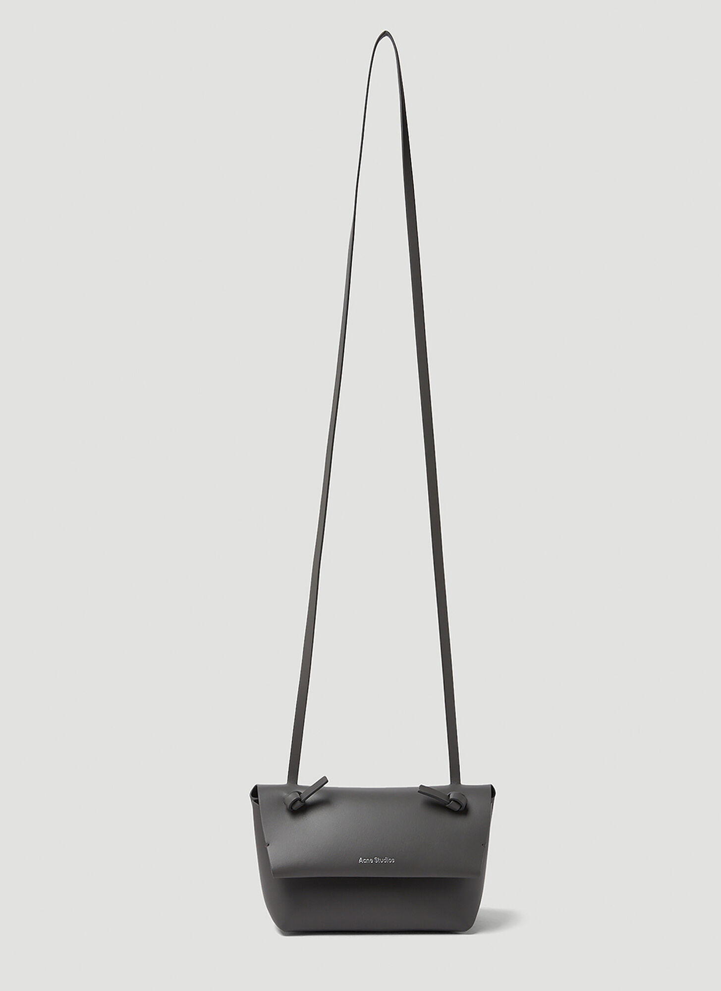 Shop Acne Studios Knot Strap Small Shoulder Bag In Dark Grey