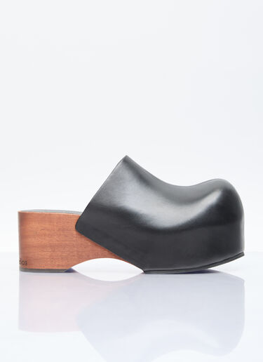 Acne Studios Leather Wood Clogs Black acn0256021