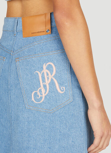 Rabanne Embroidered Denim Skirt Blue pac0252005