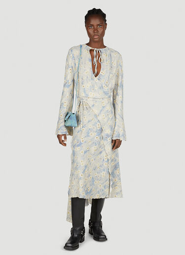 Acne Studios Floral Wrap Dress Blue acn0252008