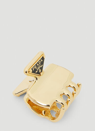 Prada 三角形铭牌发夹 金色 pra0251023